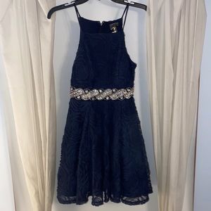 Dark navy homecoming dress. Juniors size 3.